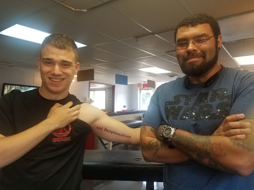 Explore blue flame tattoo ideas, creative tattoo ideas in Yorktown, available at Army Navy Tattoo