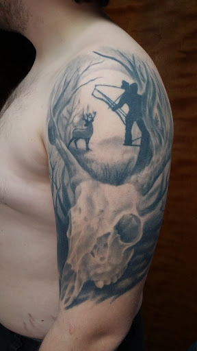 Explore honeycomb tattoo ideas, creative tattoo ideas in Cary, available at Double Deuce Tattoo and Art Gallery