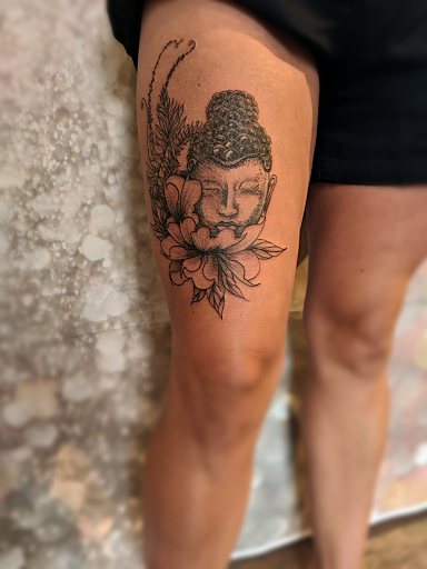 Explore guy hand tattoo ideas, creative tattoo ideas in Stowe, available at World Famous Monkey House Customs