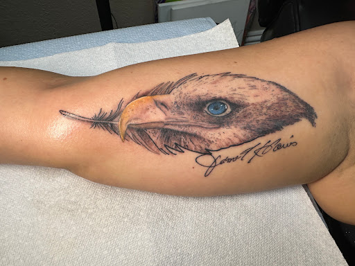 Explore athena tattoo ideas, creative tattoo ideas in Auburndale, available at Till Death Tattoo Studio