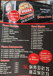 Menu / carte de Pizza Mathieu à Bastia