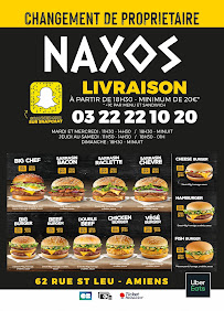 Menu / carte de NAXOS à Amiens