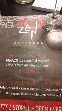 Carte du Sushi Zen à Desenzano del Garda