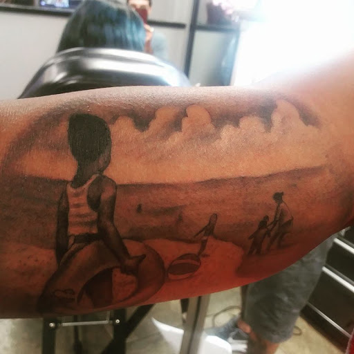 Explore wolf neck tattoo ideas, creative tattoo ideas in Mobile, available at Underground Studio