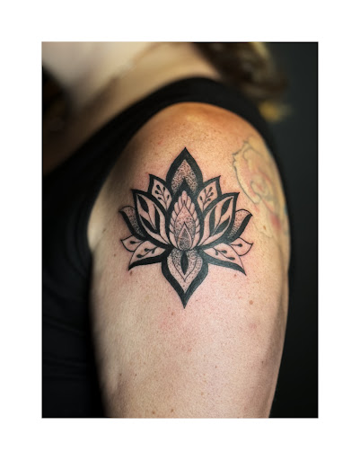 Explore blackout cover up tattoo ideas, creative tattoo ideas in Greenfield Center, available at Apothecary Ink