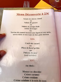 Restaurant La Table Cathare à Fanjeaux (le menu)