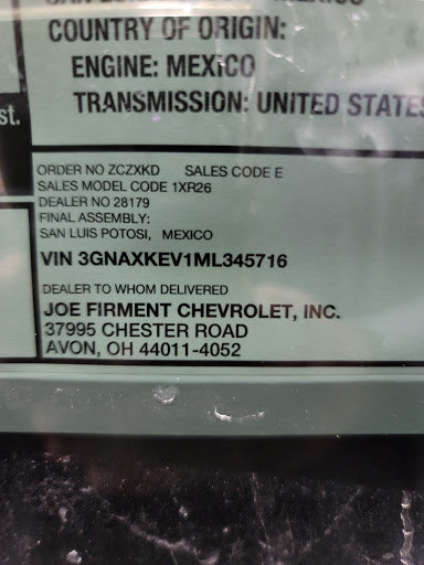 Chevrolet Dealer «Joe Firment Chevrolet», reviews and photos, 37995 Chester Rd, Avon, OH 44011, USA