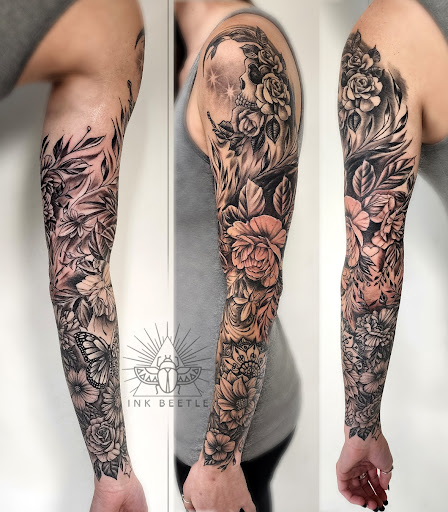 Explore small tattoo cover up ideas, creative tattoo ideas in Streator, available at Ink Beetle Tattoo