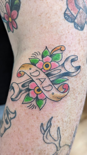 Explore tattoo ideas for women on thigh, creative tattoo ideas in Georgetown, available at Grasshopper Tattoo Studio