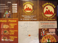 Menu / carte de Primavera Pizzeria da Asporto à Casatenovo