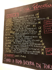 La Pinseria 1 à Turin menu
