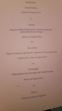 Restaurant italien Osteria Ferrara à Paris (le menu)