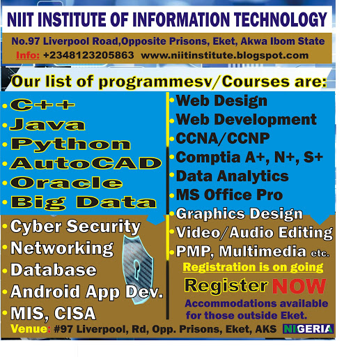 Niit Institute of Information Technology, 97 Liverpool Road, Opposite Prisons, Eket, Nigeria, Computer Consultant, state Rivers
