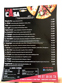 Menu du La Casa Piquey à Lège-Cap-Ferret