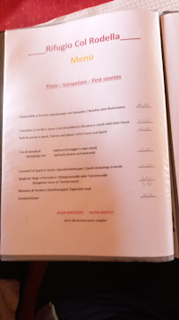 Restaurant Rifugio Col Rodella à Campitello di Fassa (le menu)