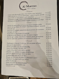 Menu du Al Marmo à Genoa