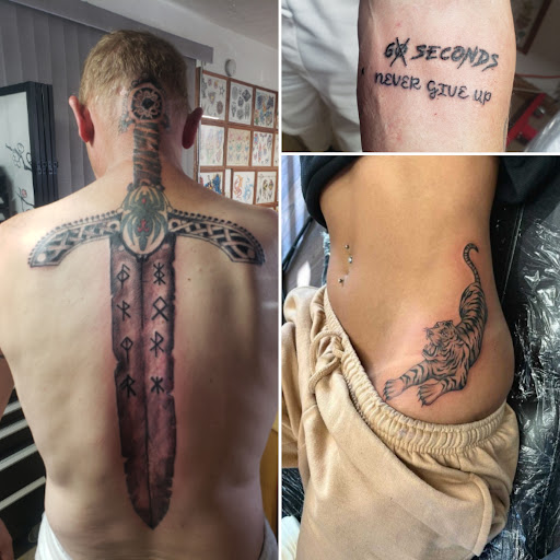 Explore tattoo ideas on ribs for men, creative tattoo ideas in Elko, available at Tom Custom Tattoos and Body Piercing Studio