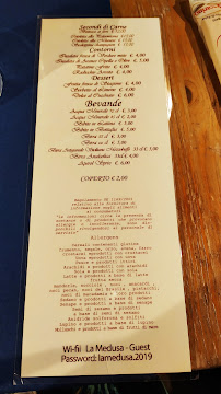 Menu / carte de Ristorante La Medusa à Syracuse