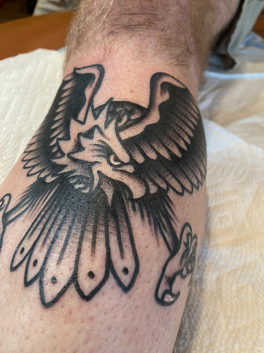 Explore hairdresser tattoo ideas, creative tattoo ideas in Sykesville, available at Americana Folk Tattoo