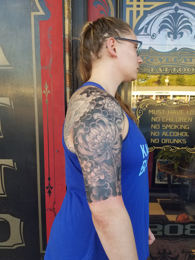 Explore above the knee tattoo ideas, creative tattoo ideas in Kansas City, available at Revelation Tattoo