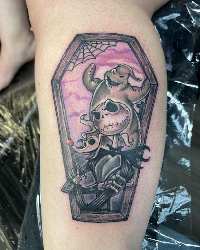 Explore skull sleeve tattoo ideas, creative tattoo ideas in Fort Oglethorpe, available at The Helm Tattoo & Piercing