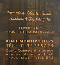 Kinii à Montivilliers menu