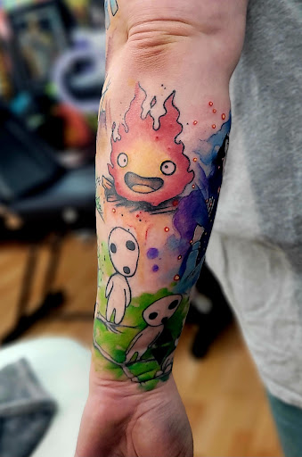 Explore graveyard tattoo ideas, creative tattoo ideas in Benton, available at Spectrum Tattoo