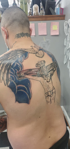 Explore chest tattoo ideas, creative tattoo ideas in Martinsburg, available at Cherry Bomb Tattoo