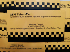 GERI Teher-Taxi, fuvarozás kisteherautóval, autóbérlés, utánfutóbérlés