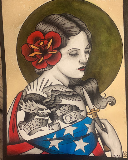 Explore upper arm cover up tattoo ideas, creative tattoo ideas in Houston, available at Houston Heights Tattoo & Piercing