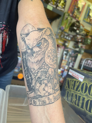 Explore banjo tattoo ideas, creative tattoo ideas in West Columbia, available at Lucky 7s Electric Tattoo