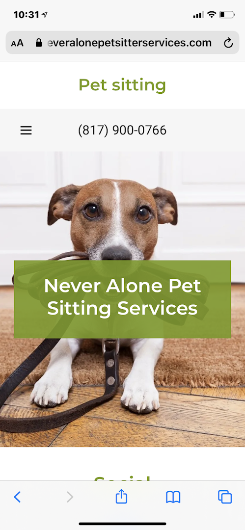Never Alone Pet Sitter Services
