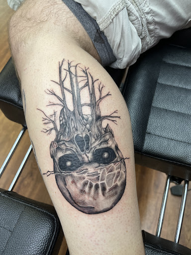 Explore tattoo collarbone ideas, creative tattoo ideas in Cocoa, available at Rorschach Tattoo Shop and Piercing Studio