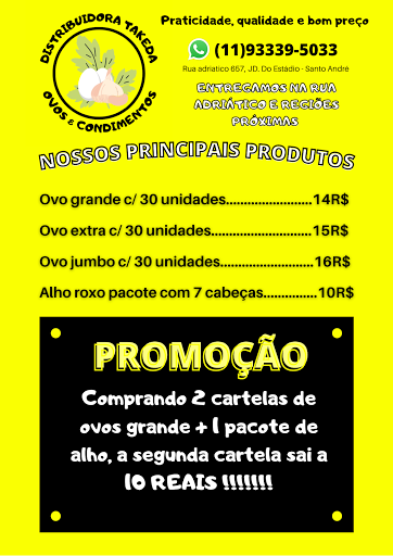 Logo da empresa - Distribuidora Takeda ovos e condimentos