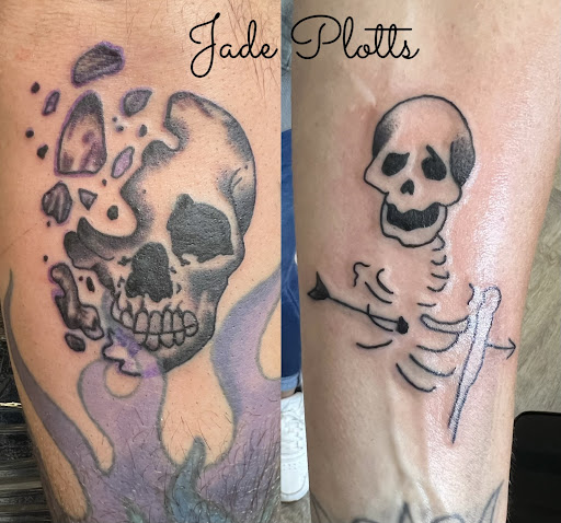 Explore anime forearm tattoo ideas, creative tattoo ideas in Lewisburg, available at Jolie Femme Permanent Makeup & Tiny Tattoos