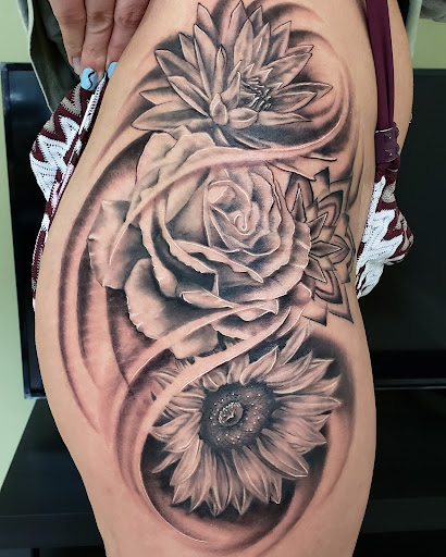Explore mens arm sleeve tattoo ideas, creative tattoo ideas in Fleetwood, available at Fodor Ink Tattoo Studio