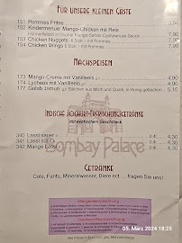 Carte du Bombay Palace Ingolstadt - Jayeeco GmbH à Ingolstadt