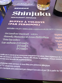 Shinjuku Buffet A Volonté Japonais à Brétigny-sur-Orge menu