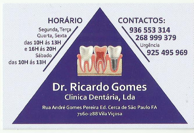 Avaliações doDr. Ricardo Gomes - Clínica Dentária, Lda. em Vila Viçosa - Dentista