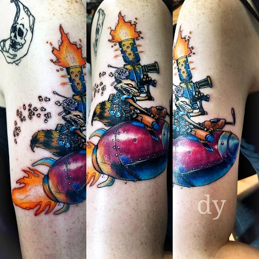 Explore aztec tattoo sleeve ideas, creative tattoo ideas in Benton, available at Spectrum Tattoo