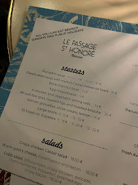 Restaurant Le Passage Saint Honoré à Paris - menu / carte