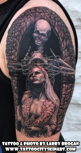 Explore tattoo ideas of lions, creative tattoo ideas in Lockport, available at Tattoo City by Larry Brogan
