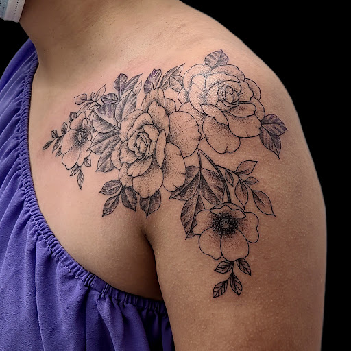 Explore campfire tattoo ideas, creative tattoo ideas in Southington, available at The Ravens Mark Tattoo Studio