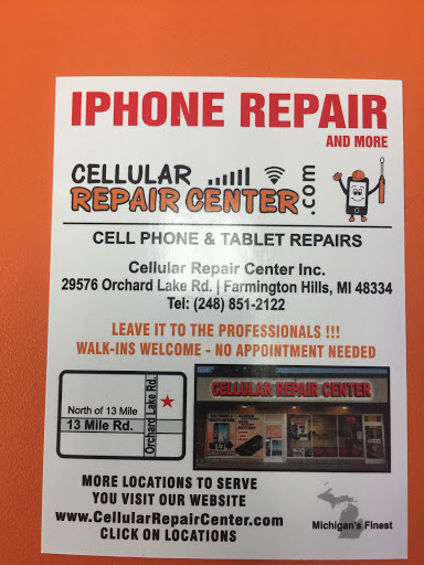 Cell Phone Store «Cellular Repair Center Inc, IPHONE & ANDROID REPAIRS», reviews and photos, 29576 Orchard Lake Rd, Farmington Hills, MI 48334, USA