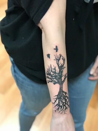 Explore virgin mary tattoo ideas, creative tattoo ideas in Milwaukee, available at West Allis Tattoo & Gallery Tattoo Shop Milwaukee