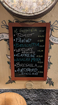 Carte du Al Grappolo d’Uva à Taormina