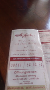 Restaurant Agbaba à Lauterbach menu