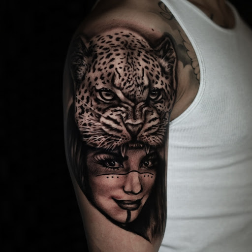 Explore guy shoulder tattoo ideas, creative tattoo ideas in San Diego, available at Bay Ink Tattoo & Piercing