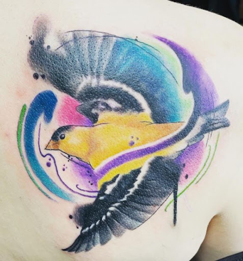 Explore blast over tattoo ideas, creative tattoo ideas in Dubuque, available at The Crows Nest