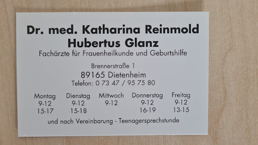 Dr. med. Katharina Reinmold und Heike Arndt ( angestellte Ärztin) Brennerstraße 1, 89165 Dietenheim, Deutschland